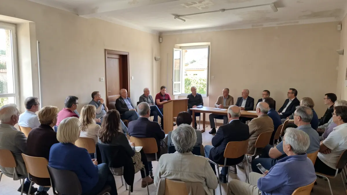 Image générique d'une salle de réunion publique dans le sud de la France.