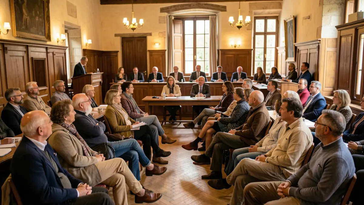 Generic image of citizens participating in a municipal meeting in Southern France.