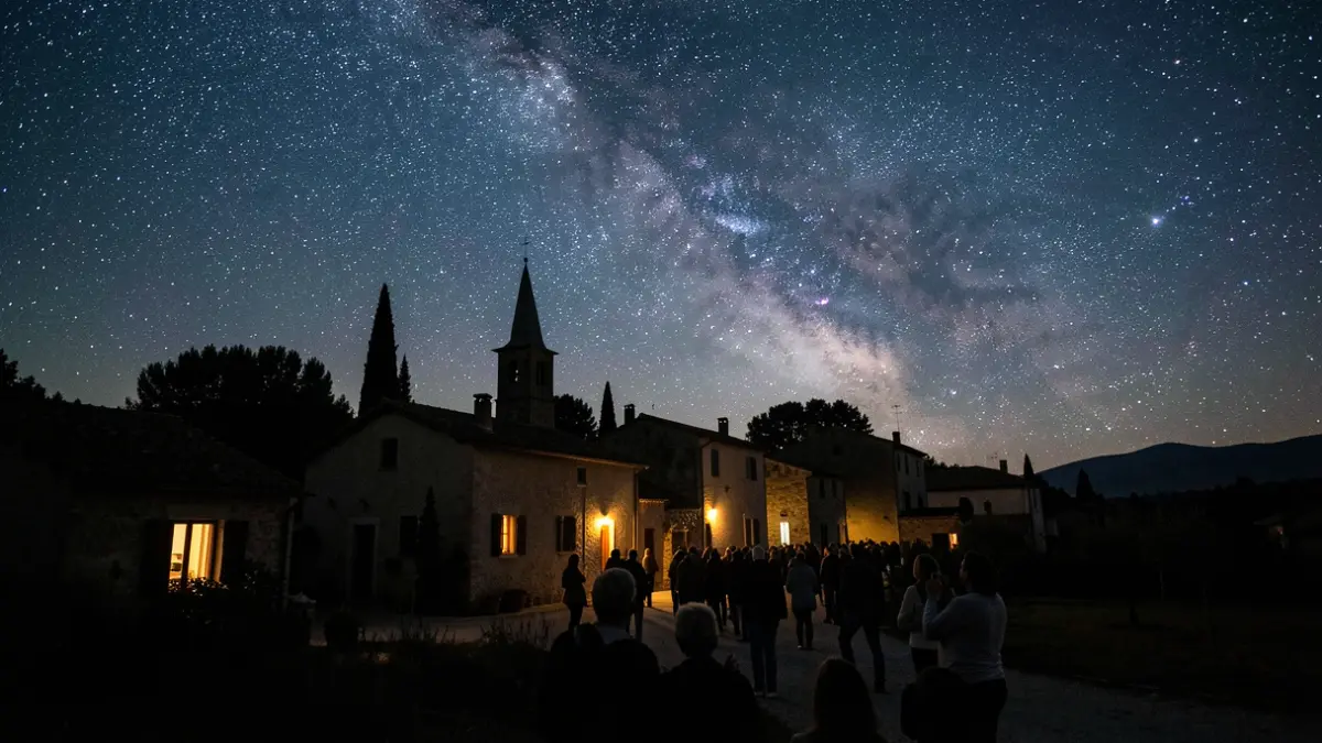 Generic image of a starry night over a Mediterranean village.