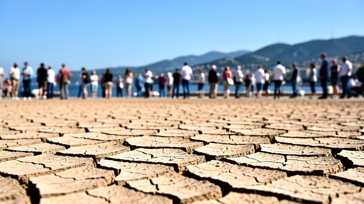 Image générique de terre craquelée par la sécheresse.