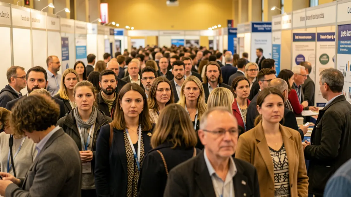 Generic image of people attending a job fair.