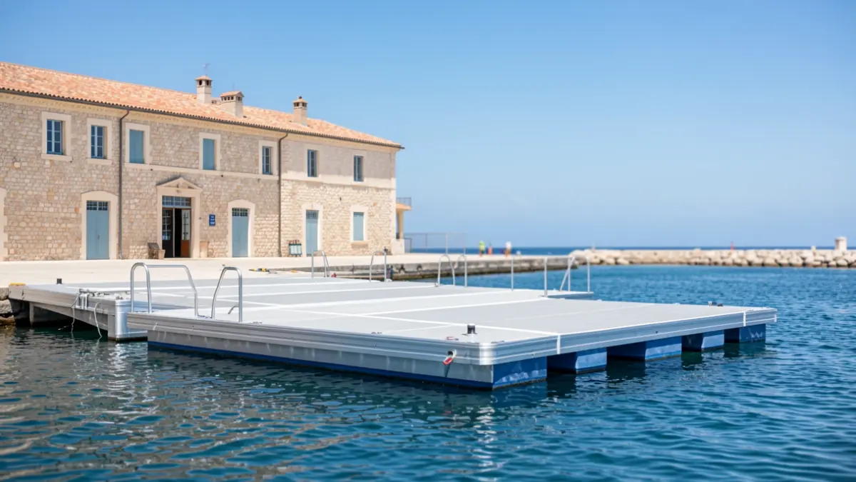 New floating aluminum pontoons at the Toulon Darse Nord port.