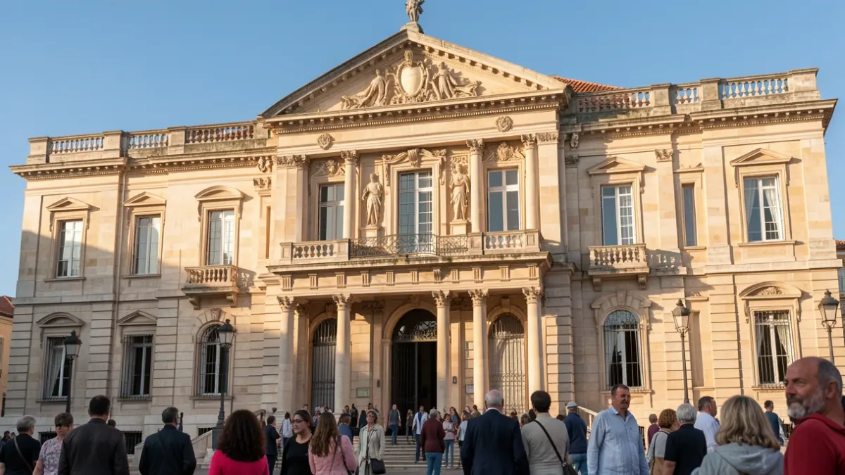 Facade of the Toulon Town Hall in the afternoon sun.