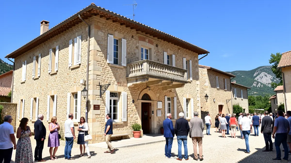 Façade de la mairie de Vinon-sur-Verdon, architecture provençale.